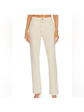 GRLFRND The Harlow High Rise Boot with Slit Women’s Beige Jeans Size 25